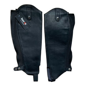 Horze Soft Leather Black Half Chaps Ladies' XL